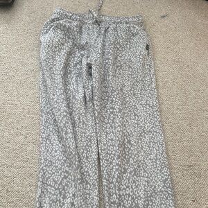 Gray Leopard Print Lounge Pants